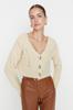 Women's Elegance Style Cardigan Powder Soft Textured Crop Knitwear Cardigan