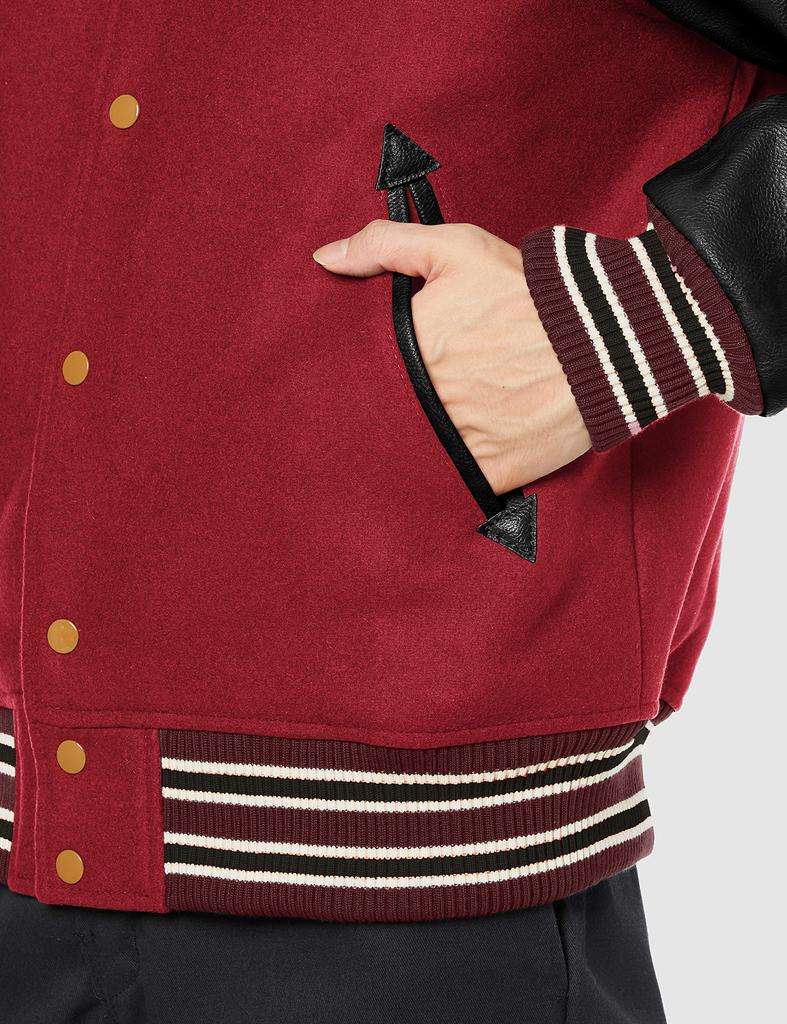 Military MELTON AWARD JACKET Maroon 2XL [Houston]