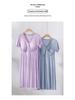 V-Neck Nursing Dress with Insertable Cups for Breastfeeding - Fashionable Postpartum Pajamas