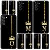 Diamond Crown Letter Letters Phone Case For Samsung Galaxy S24 S23 Ultra S22 S21 S20 FE 5G S10 S10E S9 Plus S8 Soft Black Cover