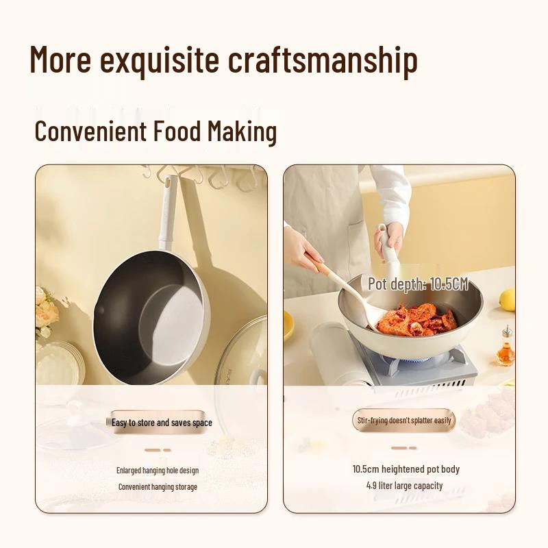 CUIDAHUANG 26cm Titanium Alloy Non-Stick Wok