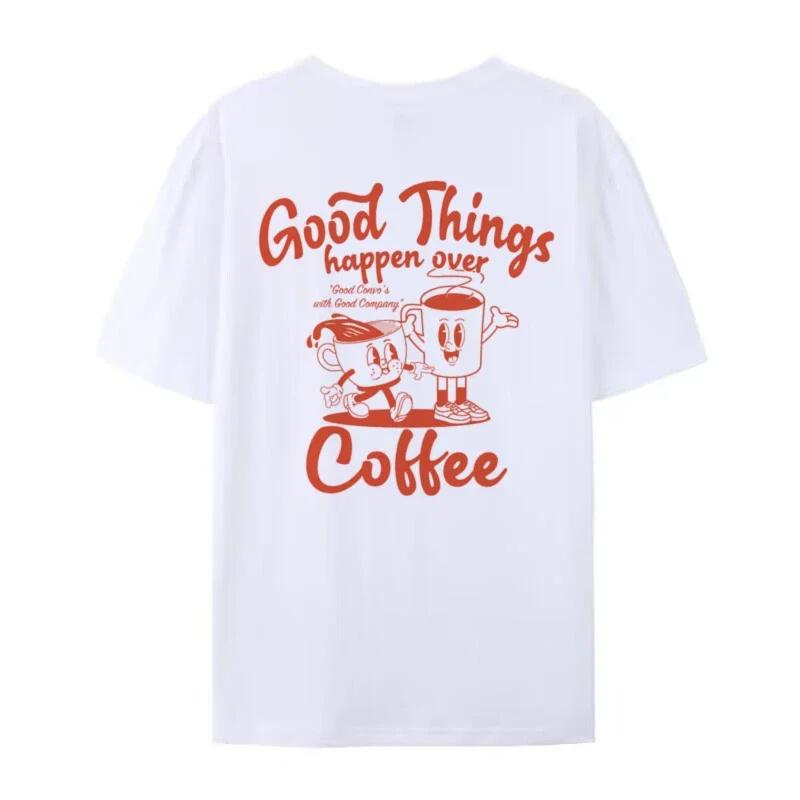 2025 Women's 90s Retro Coffee Inspired T-shirt Hippie Fun Caffeine Lover Cute Retro Pattern for Men and Women
