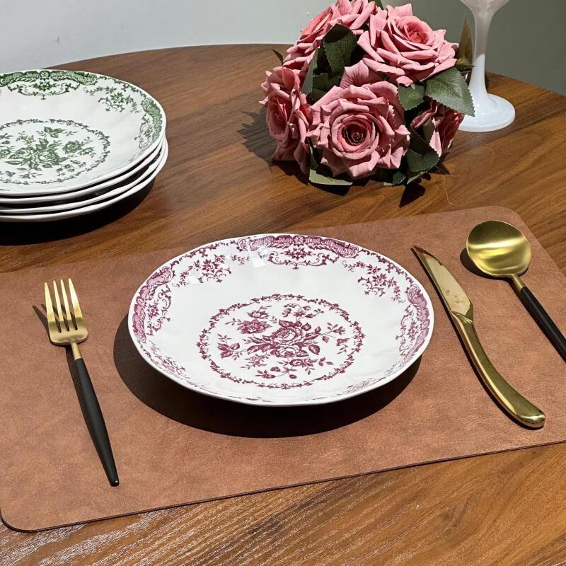 RuHan Vintage Rose Ceramic Dinner Plate