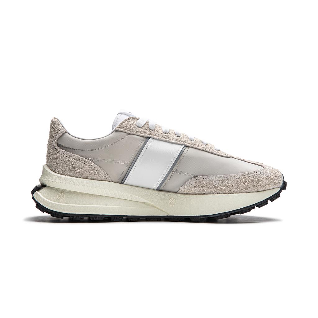 Li Ning Trend Series Leichte Stoßdämpfende Abriebfeste Low-Top Casual Laufschuhe Unisex Sneaker Grau Beige AZGU081-1