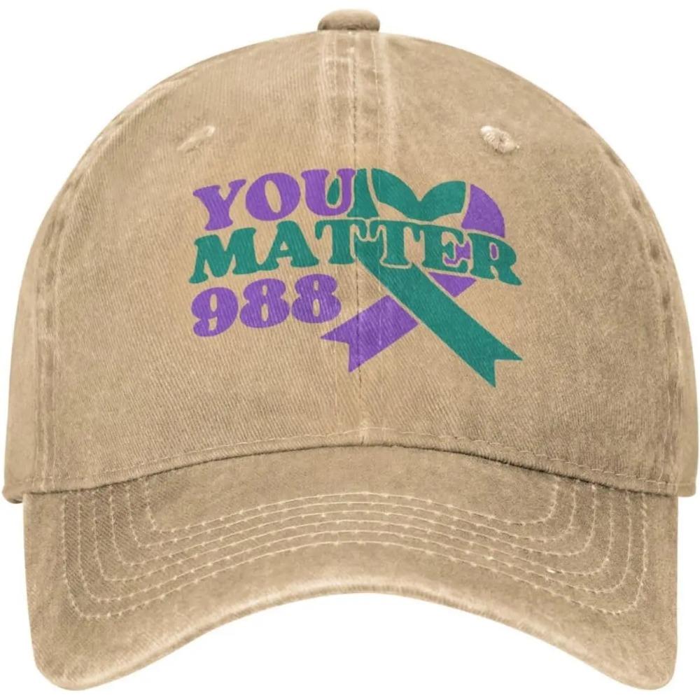 You Matters 988 Flag Suicide Prevention Awareness Hat Cowboy Black Baseball Cap Adjustable