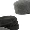Wool Hat Men's Autumn Winter Velvet Thick Flat Hat Sunshade Hat Solid Color Peaked Cap