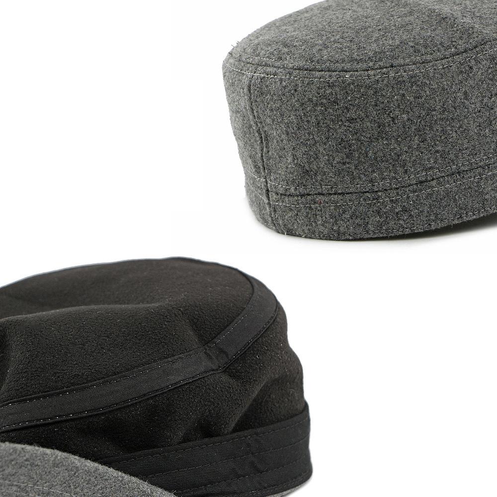 Wool Hat Men's Autumn Winter Velvet Thick Flat Hat Sunshade Hat Solid Color Peaked Cap