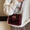 Autumn and Winter Plaid Bag Women's 2025 New Trendy Retro Portable Small Square Bag Woolen Versatile Shoulder Bag Messenger Bag