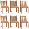 VidaXL Solid Teak Wood 7 Pcs Garden Dining Set Table and Patio Chairs Dining Furniture 3059945