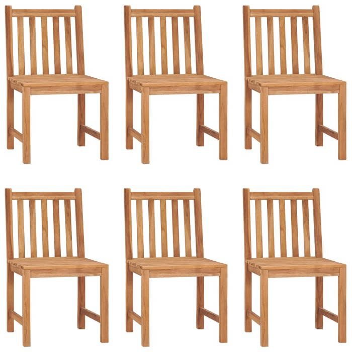 VidaXL Bois de Teck Solide Ensemble de Salle à Manger de Jardin 7 pcs Table et Chaises de Patio Mobilier à Dîner 3059945