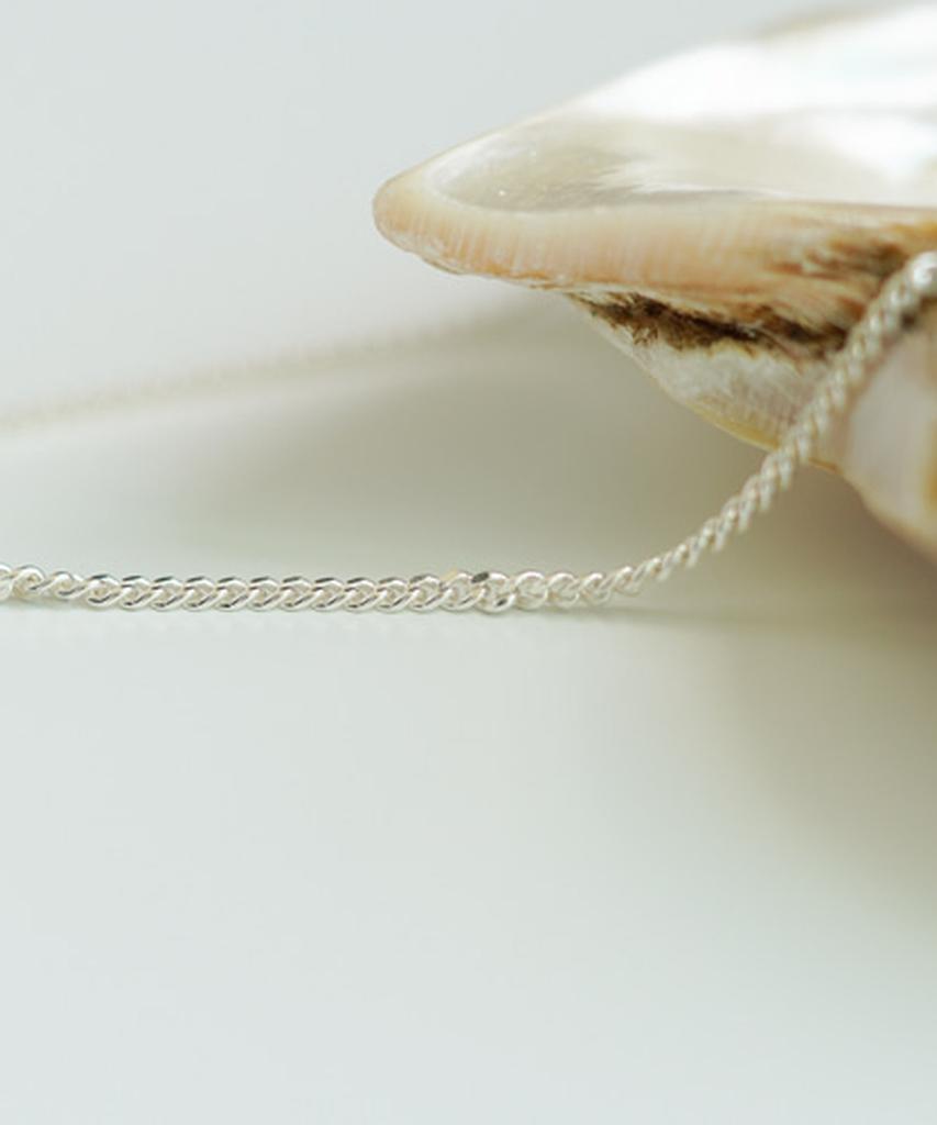Alleun Silver 925 Silk Square Curved Chain Necklace