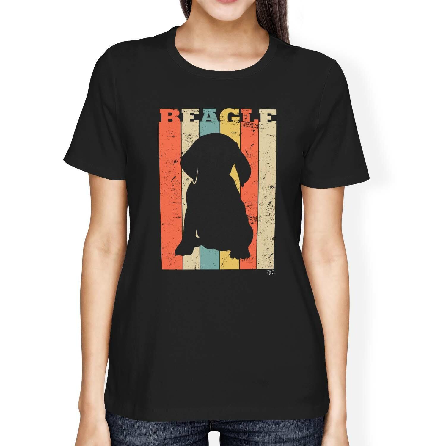 1Tee Womens Loose Fit Beagle Dog Breed Colourful Retro T-Shirt XXXL