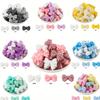 10/38/45PCS Bow Silicone Bead Set, 12mm/15mm, Suitable for DIY Handmade Making, Keychains, Jewelry, Bracelets, Necklaces, Etc