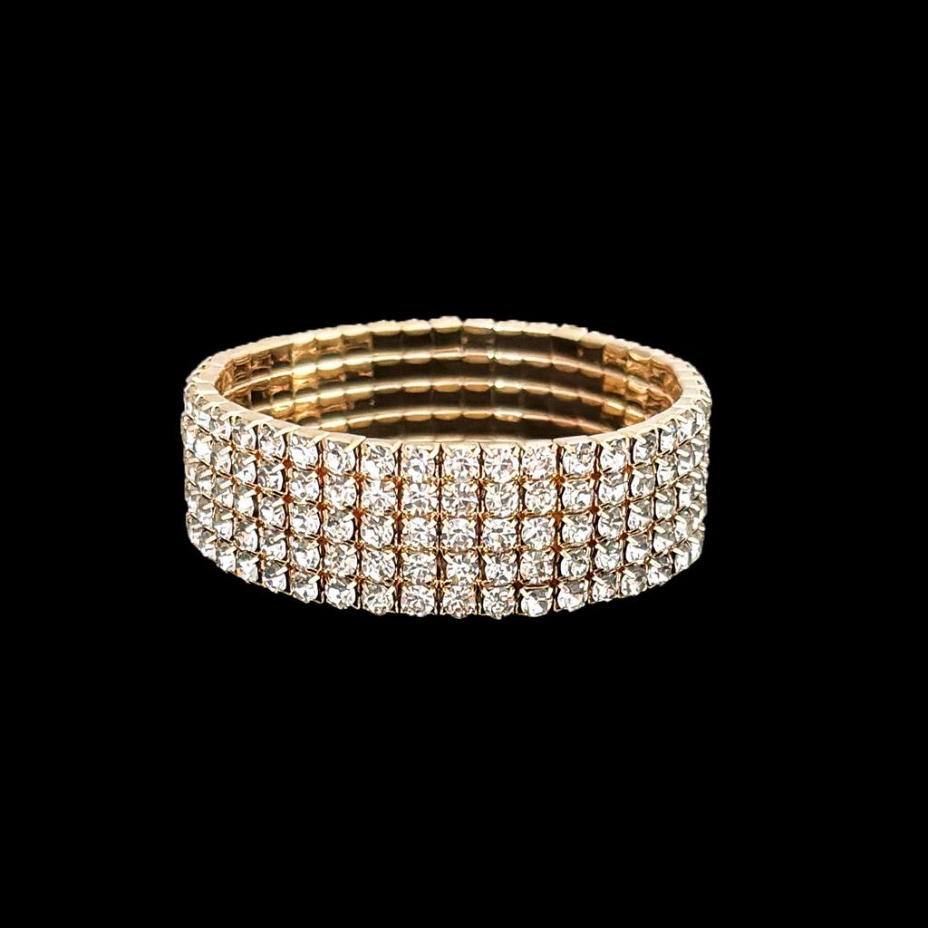 Women's Full Diamond Elastic Bracelet, Fashion Rhinestone Stretch Bangle