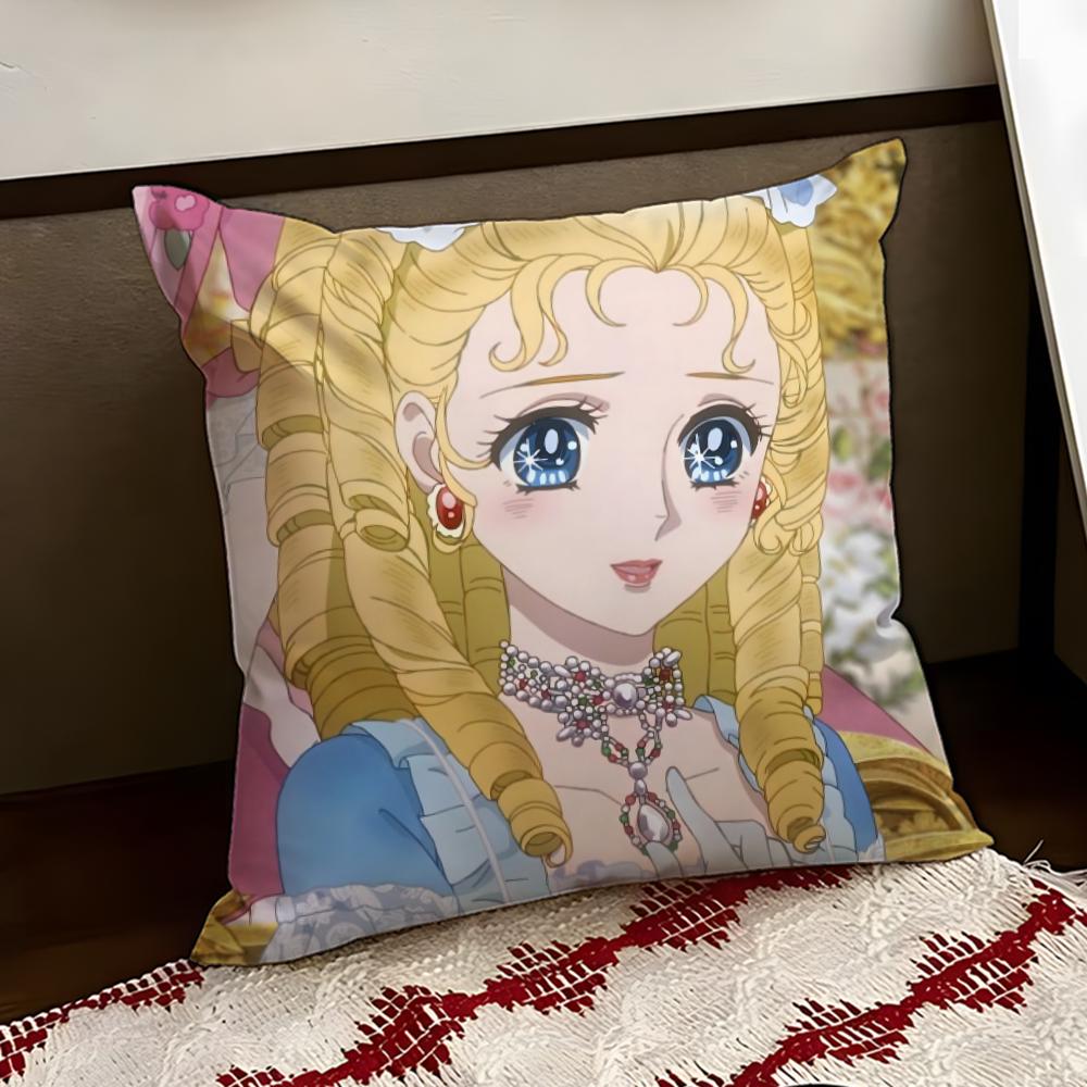 Anime The RRose of Versailles Cushion Cover Reversible Soft Durable Pillow Cover Home Car MultiScene Use for Daily Comfort