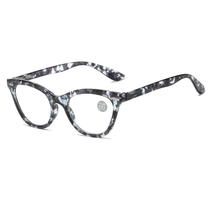 Women'S Full Frame Presbyopia Glasses New Retro Cat Eye Reading Glasses Fashionable Clear Lens Hd Far Sight Glasses