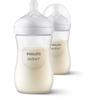 Lot de 2 biberons - PHILIPS AVENT- Natural 3.0 - Anti-colique - 260 ml - AirFree - Tétine imitant la forme du sein - Blanc