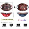 Ceramic Salad Bowl Bohemian Novelty Oval Plate with Handle Microwave Safe Boat-shaped Bowl Stackable Food Bowl Fruit bowl-2PCS