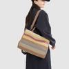 Vintage Striped Canvas Bag Women's Crossbody Bag Patchwork Handbag