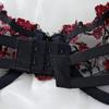 High-Quality Black Embroidered Lingerie Set with Steel Ring