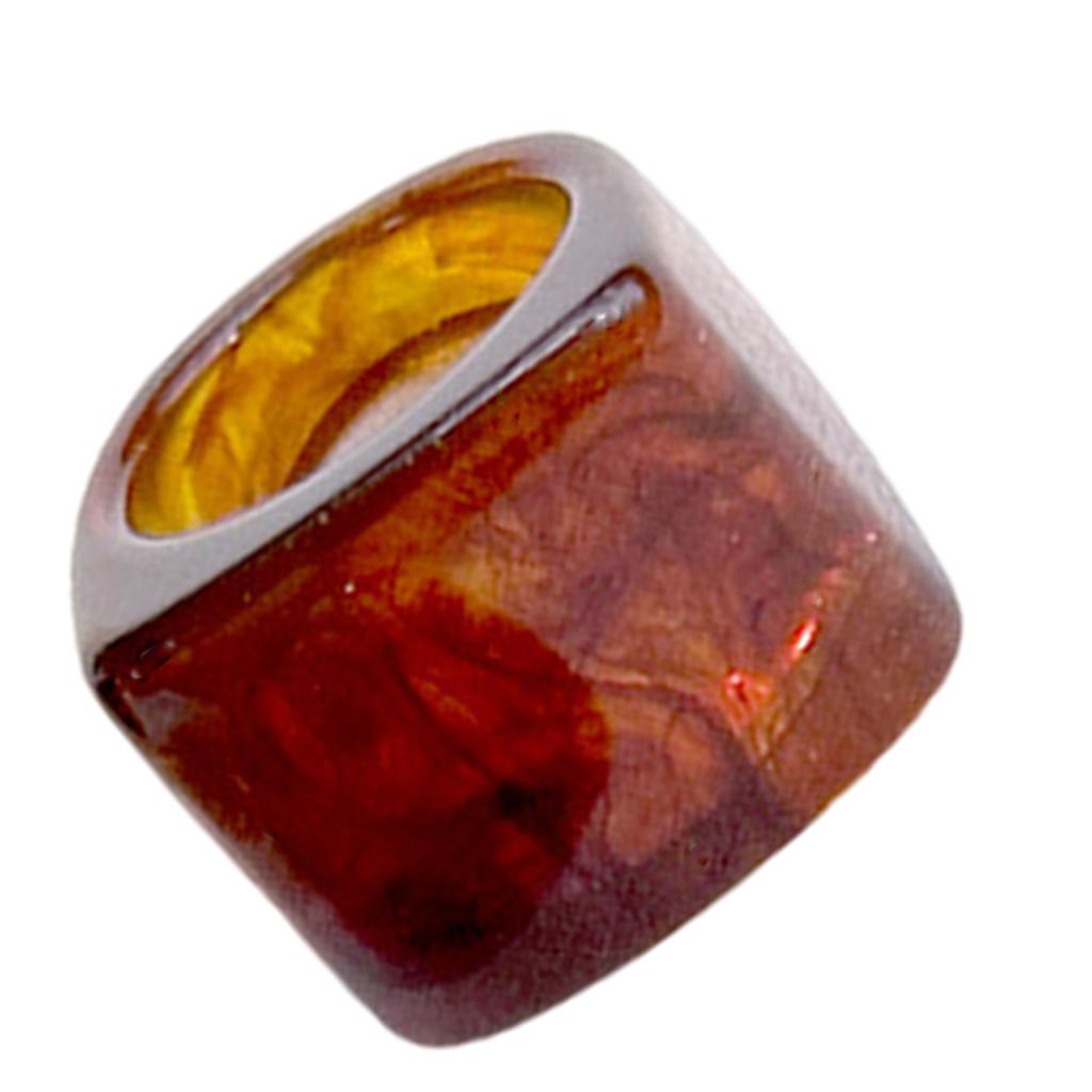 Vintage Geometric Resin Ring Lightweight Design Amber Tone Jewelry Gift Comfort Fit Retro Resin Accessory For Women Men