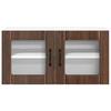 Wall Mounted Glass Cabinet LUCCA Brown Oak 80 X 31 X 40 Cm Particleboard