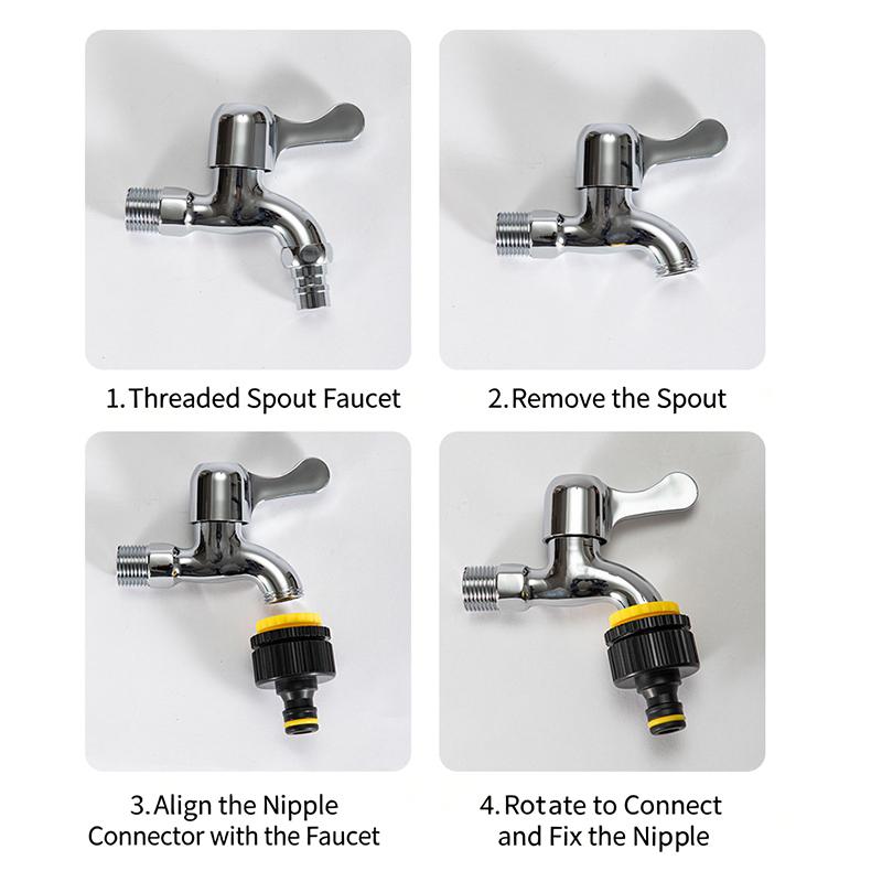 1/2" 3/4" 1 Inch Thread Quick Connector Garden Irrigation Hose Quick Coupling Plastic Watering Pipe Quick Connector Fittings