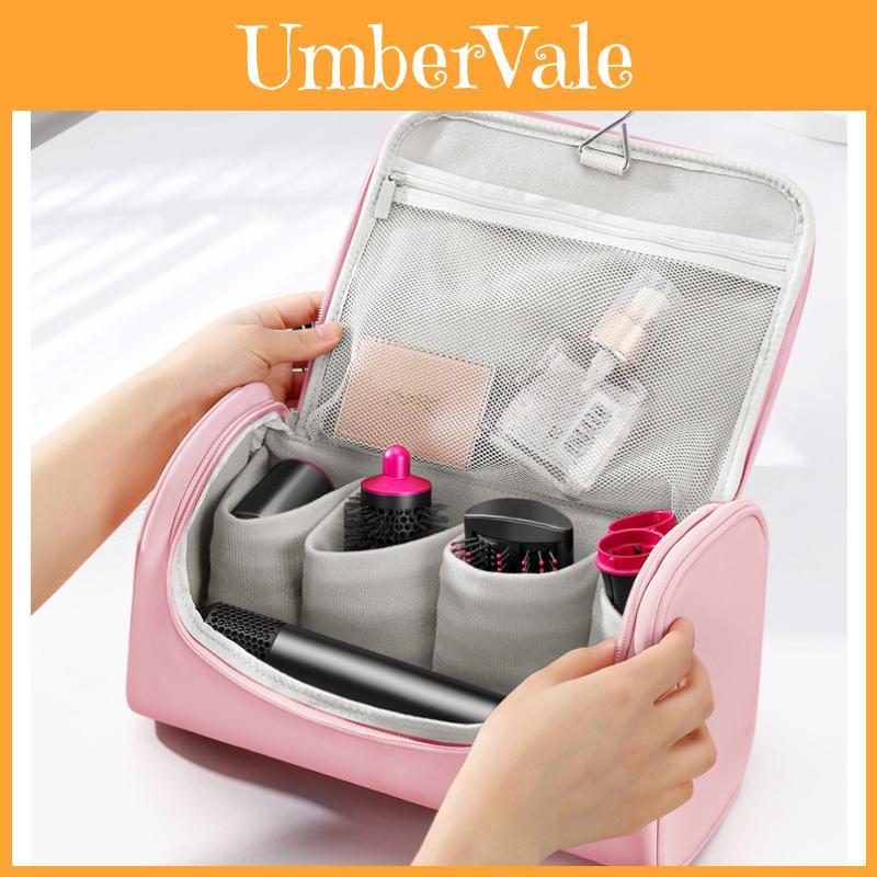Travel Hair Dryer And Curling Iron Organizer Pu Storage Bag For Bathroom And Vacation Use