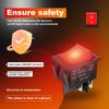 4Pcs 30A 250V Rocker Switch 4 Pin Red LED Lighted ON/Off  Rocker Toggle Switch DPST  for Industrial Equipment Car Ship