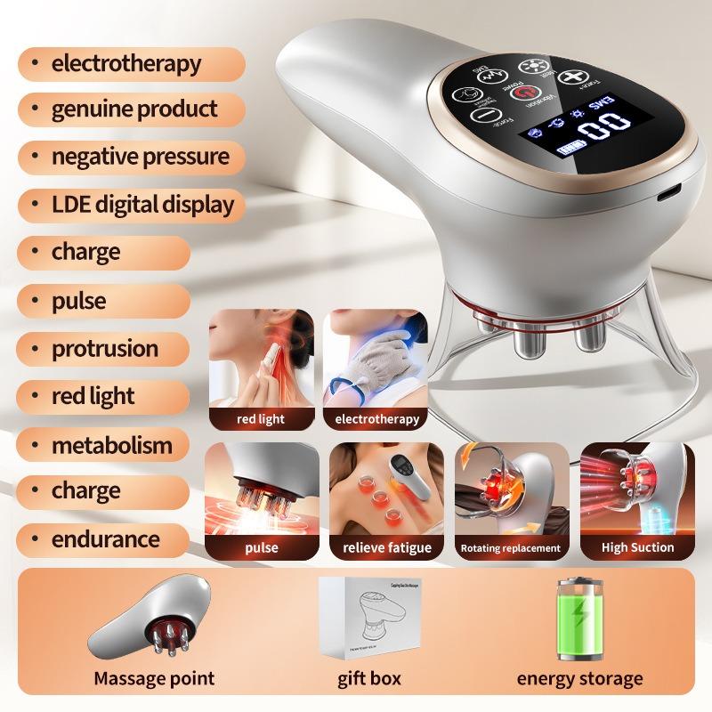 

Электрический вакуумный EMS нагревающий прибор для коррекции фигуры, липосакции, скребок, массажер для разминания жира, портативный косметический прибор белый