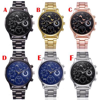 Fashion Man Crystal Stainless Steel Analog Quartz Wrist Watch