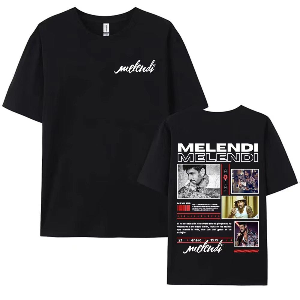 Rapper Melendi Album 2025 Tour T-Shirt Men Women Unisex Short Sleeve Oversized Y2k Round Neck Tee Streetwear Hip Hop Male Tops