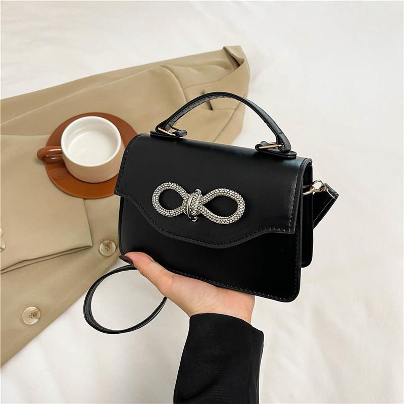 Шикарная Модная Минималистичная Сумка Элегантная Маленькая Квадратная Сумка из Искусственной Кожи для Женщин чёрный