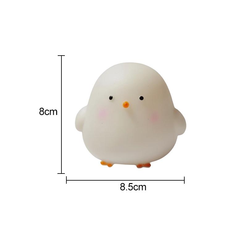 Silicone LED Bedside Night Light ABS Small Chicken Cute Desk Lamps Children's Room Bedrooms With button battery Deco Night Lamps