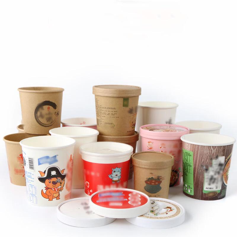 Leyongtu Disposable Paper Bowls, Soup Cups & Lids