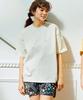 [go Slow Caravan] 341915A USA/C Square Logo Back Print Relaxed T-Shirt, Ivory, Size L