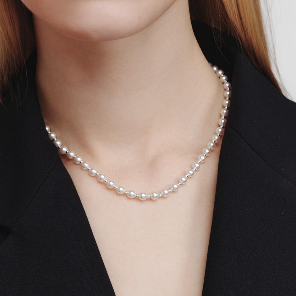 Lunne Silver 925 Ball Swarovski Pearl Necklace #Lsn43