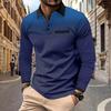 Herren Langarm Poloshirt Bedruckt Punkt Revers Sportoberteile Mode Sweatshirt