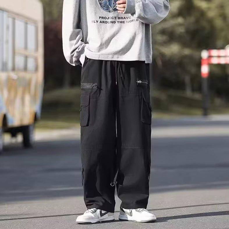 Overalls Men's Spring and Autumn New High Street Ins Trendy Brand Multi-pocket Loose Casual Pants Fashion Ruffian Handsome Straight Trousers