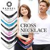 BANDEL Cross Necklace (Black and White) 45cm Strap, 2.0mm Thickness, 2017 Model