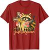 Still Feral Just Forgiven Funny Christian Raccoon Faith TShirt Womens Fashion Floral Print Graphic Saying Tee Y2k Novelty Gift