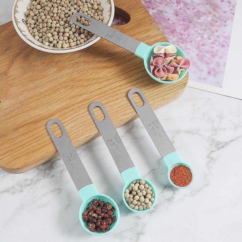4/8Pcs/Set Plastic Multi Purpose Measuring Cup Measuring Spoon Stainless Steel Handle With Graduated Measuring Baking Tools