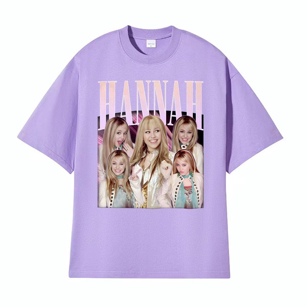 Retro Hannah Montana Aesthetic Graphic T Shirts Men Women Harajuku Hip Hop Streetwear Tshirt Cotton Casual Short Sleeve T Shirt