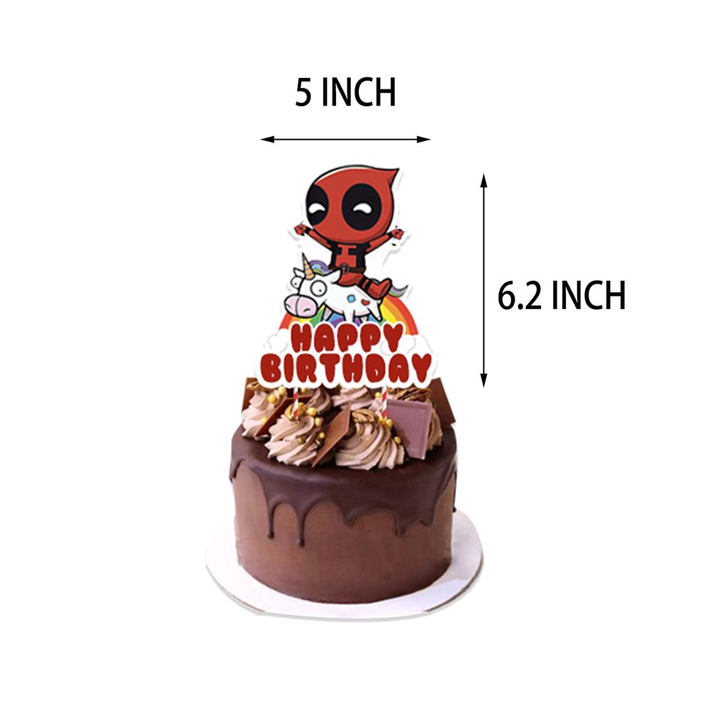 32Pcs Deadpool Theme Party Supplies Includes Banner Balloons Cupcake Toppers