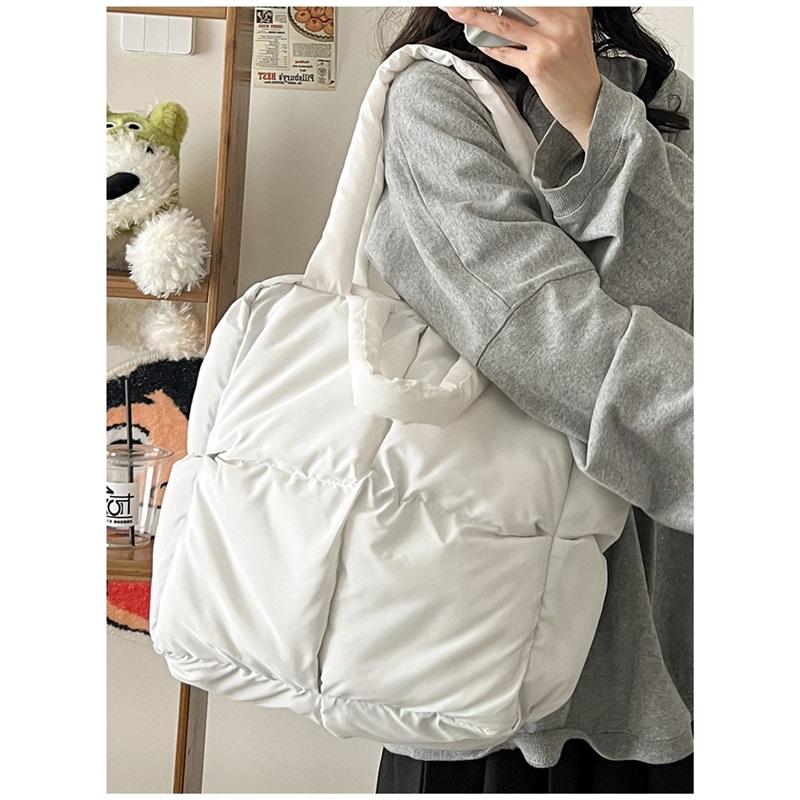 Autumn And Winter Bag Large Capacity Cotton Dress Bag Fashionable Versatile Shoulder Bag Down Bag Handheld Tote Bag