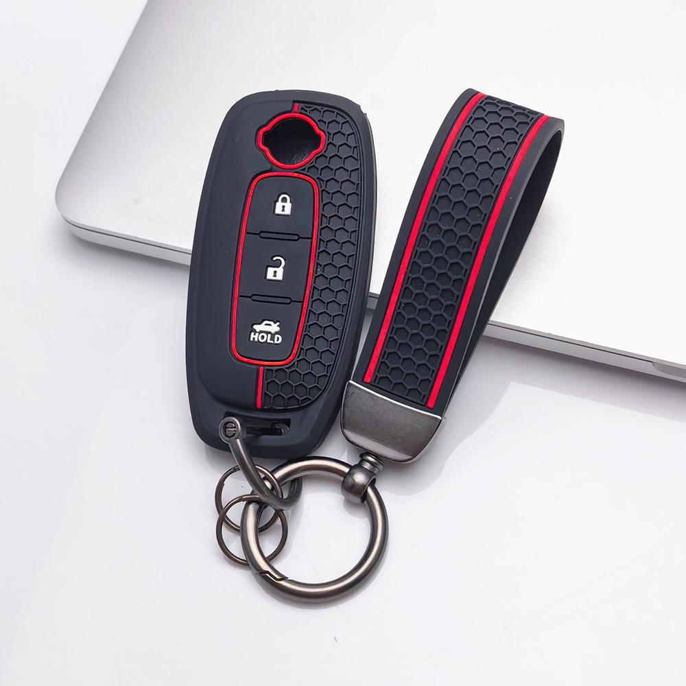 Key Fob Cover for Nissan Altima Sentra Rogue Pathfinder Frontier Murano Kicks Titan with Keychain Anti-Scratch Surface Shockproof Structure