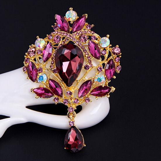 Brooch Water Drop Rust-resistant Alloy Elegant Clothes Pin for Banquet