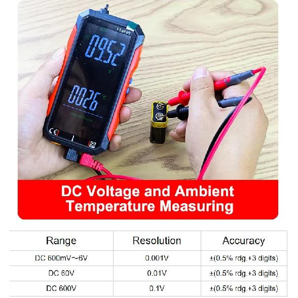 Easy to Read Easy to Operate Auto-ranging with 6000 Counts DMM Digital Multimeter Multi Tester with Voice Broadcast of Reading