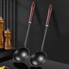 Oil Separators Spoon Wood Handle Iron Spoon Metal Frying Spatula Easy to Clean Kitchen Tool for Cooking and Stir Frying