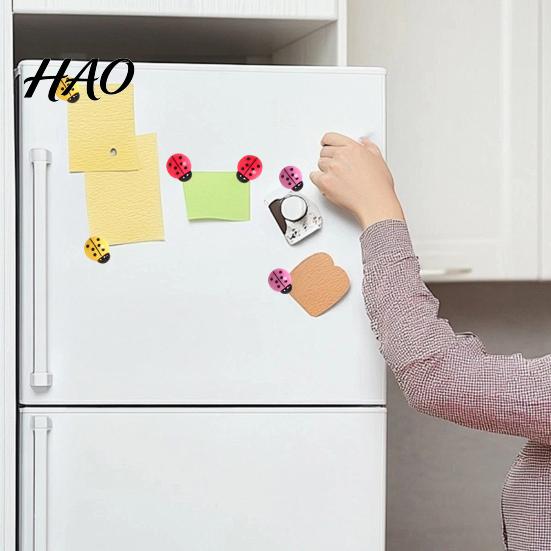 Office Cabinet Decor 4Pcs 3D Ladybug Refrigerator Magnet, Mini Ladybird Resin Fridge Magnets Decorative Memo Note Holder for Kitchen Whiteboard Kit
